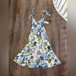 blue paisley midi dress On Your Mind Blue Paisley Midi Dress – Shop the Mint main image 0